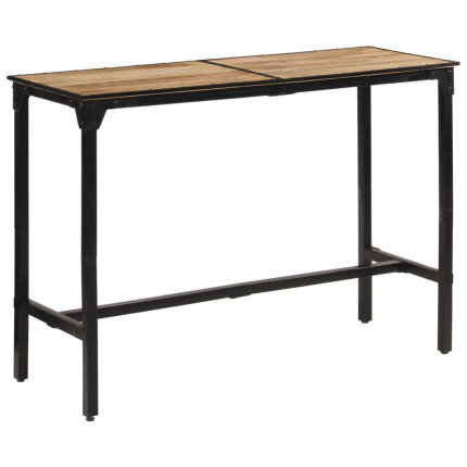 Ensemble Table mange debout Industriel avec 6 tabourets - Marron - Bois massif de manguier et fer 