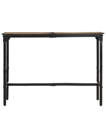 Ensemble Table mange debout Industriel avec 6 tabourets - Marron - Bois massif de manguier et fer 
