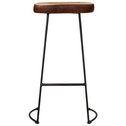 Ensemble Table mange debout Industriel avec 2 tabourets - Marron foncé - Bois massif de manguier et fer