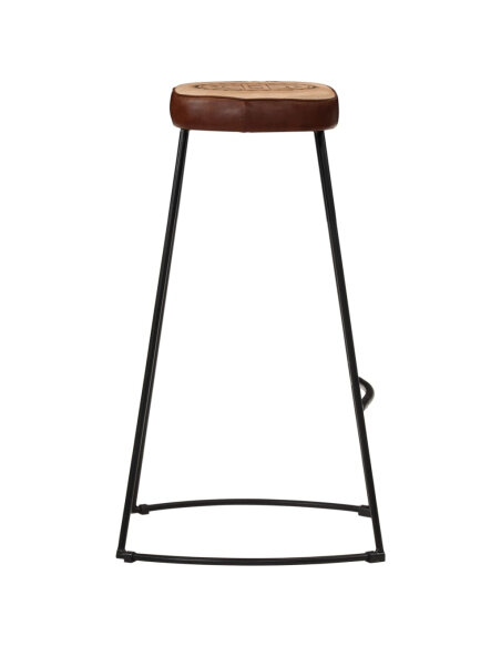 Ensemble Table mange debout Industriel avec 2 tabourets - Marron foncé - Bois massif de manguier et fer  Ensemble Table mange debout Industriel avec 2 tabourets - Marron foncé - Bois massif de manguier et fer