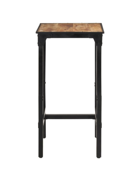 Ensemble Table mange debout Industriel avec 2 tabourets - Marron foncé - Bois massif de manguier et fer  Ensemble Table mange debout Industriel avec 2 tabourets - Marron foncé - Bois massif de manguier et fer