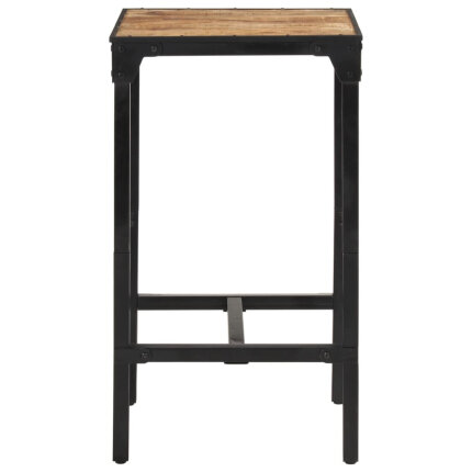 Ensemble Table mange debout Industriel avec 2 tabourets - Marron foncé - Bois massif de manguier et fer