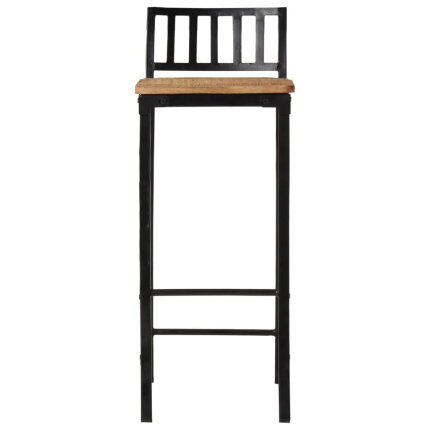Ensemble Table mange debout Industriel avec 2 tabourets Bois massif de manguier et fer 