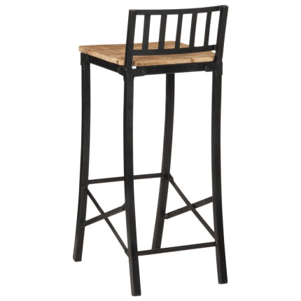 Ensemble Table mange debout Industriel avec 2 tabourets Bois massif de manguier et fer 
