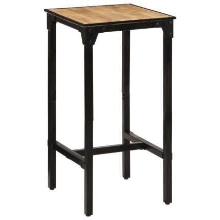 Ensemble Table mange debout Industriel avec 2 tabourets Bois massif de manguier et fer 