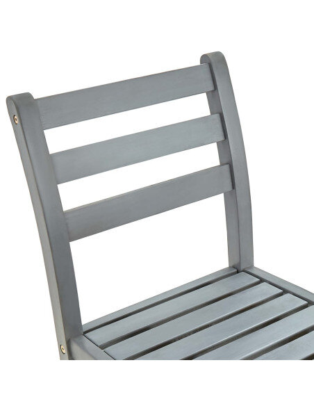 Tabourets de bar campagne / chic en lot de 2 en bois massif d'acacia Gris  {attributes}