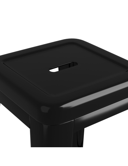 Ensemble Table mange debout Industriel avec 4 tabourets - Noir - Bois et métal 