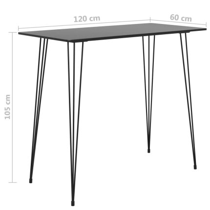 Ensemble Table mange debout Industriel avec 4 tabourets - Noir - Bois et métal 