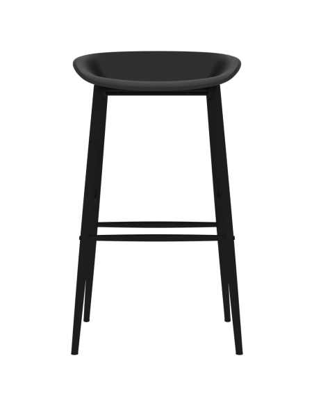 Ensemble Table mange debout Scandinave avec 4 tabourets - Blanc et noir - Bois et métal 