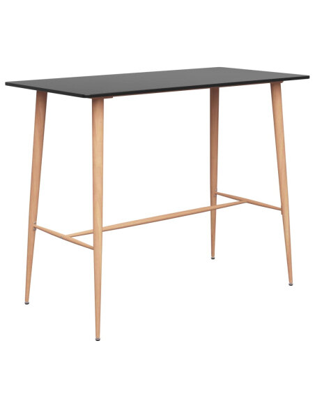 Ensemble Table mange debout Scandinave avec 6 tabourets - Noir et blanc - Bois et métal 
