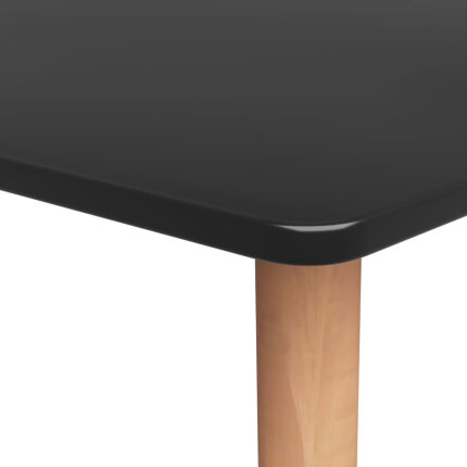 Ensemble Table mange debout Scandinave avec 6 tabourets - Noir et blanc - Bois et métal 