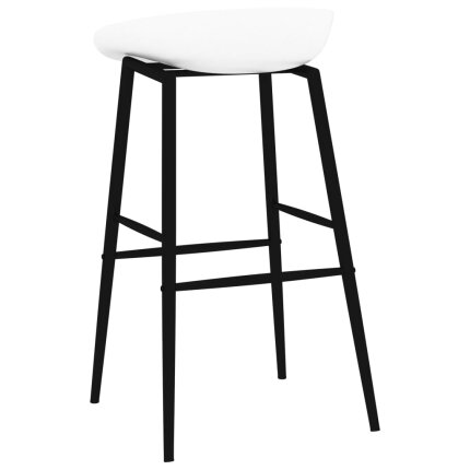 Ensemble Table mange debout Scandinave avec 6 tabourets - Noir et blanc - Bois et métal 