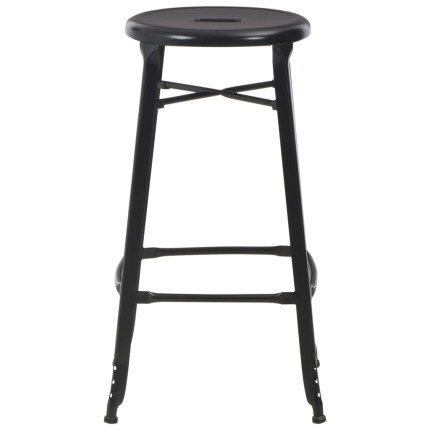 Tabourets de bar industriel en lot de 6 en acier Noir  {attributes}