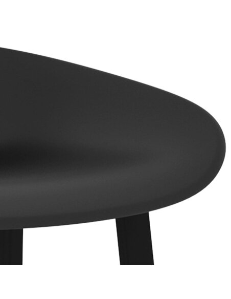 Ensemble Table mange debout Scandinave avec 6 tabourets - Blanc et noir - Bois et métal 