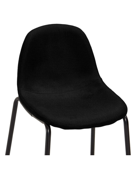 Ensemble Table mange debout Industriel avec 4 tabourets - Noir - Bois et pied en métal 