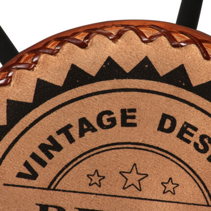 Tabourets de bar Industriel / Rétro - Vintage en lot de 2 en cuir véritable Brun  {attributes}