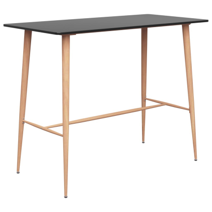 Ensemble Table mange debout Scandinave avec 4 tabourets - Noir et blanc - Bois et métal 