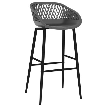 Ensemble Table mange debout Scandinave avec 4 tabourets - Noir et gris - Bois et métal