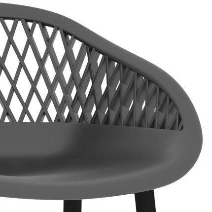 Ensemble Table mange debout Scandinave avec 4 tabourets - Noir et gris - Bois et métal