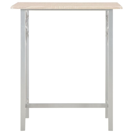 Ensemble Table mange debout Campagne avec 2 tabourets - Chêne et gris - Bois & Acier 