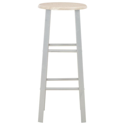 Ensemble Table mange debout Campagne avec 2 tabourets - Chêne et gris - Bois & Acier 