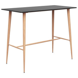 Ensemble Table mange debout Scandinave avec 6 tabourets - Noir et blanc - Bois et métal  2