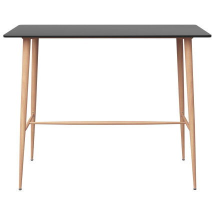 Ensemble Table mange debout Scandinave avec 6 tabourets - Noir et blanc - Bois et métal
