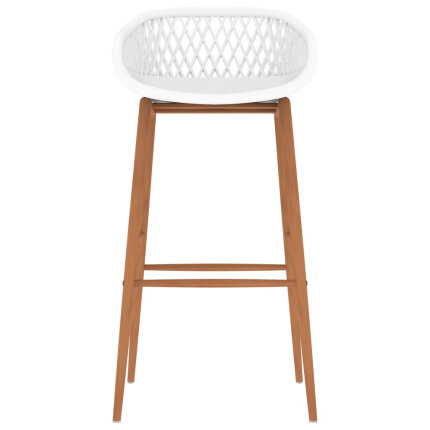 Ensemble Table mange debout Scandinave avec 6 tabourets - Noir et blanc - Bois et métal