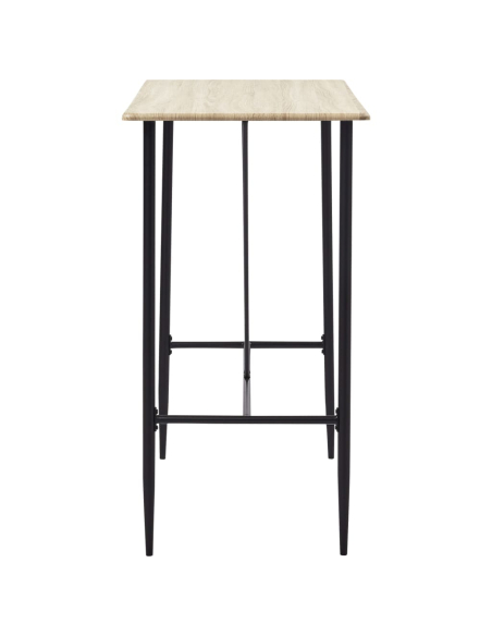 Ensemble Table mange debout Industriel avec 4 tabourets - Chêne - Bois et pied en métal 