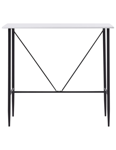 Ensemble Table mange debout Industriel avec 4 tabourets - Blanc - Bois et pied en métal 