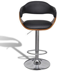 Tabourets de bar Rétro / Vintage en lot de 2 en similicuir Noir  {attributes} 2