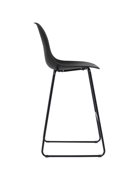 Ensemble Table mange debout Industriel avec 4 tabourets - Blanc - Bois et pied en métal 