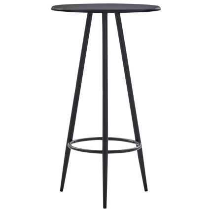 Ensemble Table mange debout Industriel avec 4 tabourets - Noir - Bois et pied en métal 