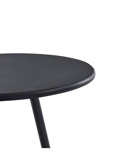 Ensemble Table mange debout Industriel avec 4 tabourets - Noir - Bois et pied en métal 