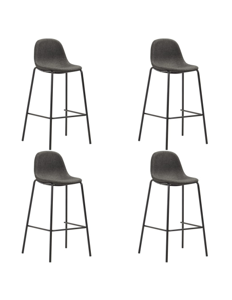 Ensemble Table mange debout Industriel avec 4 tabourets - Noir - Bois et pied en métal 