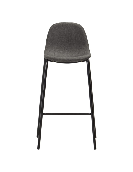 Ensemble Table mange debout Industriel avec 4 tabourets - Noir - Bois et pied en métal 