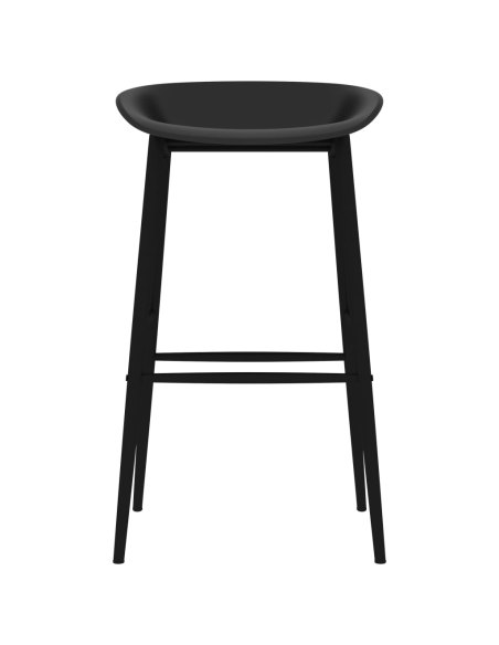 Ensemble Table mange debout Scandinave avec 4 tabourets - Blanc et noir - Bois et métal 