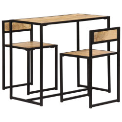 Ensemble Table mange debout Industriel avec 2 tabourets Bois massif de manguier  2