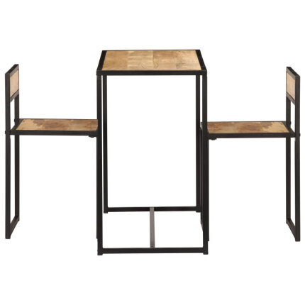 Ensemble Table mange debout Industriel avec 2 tabourets Bois massif de manguier 