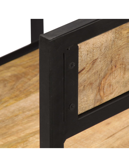 Ensemble Table mange debout Industriel avec 2 tabourets Bois massif de manguier 