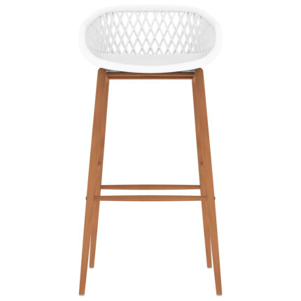 Ensemble Table mange debout Scandinave avec 6 tabourets - Blanc - Bois et métal 