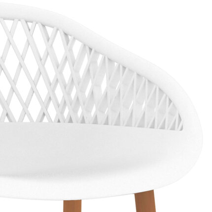 Ensemble Table mange debout Scandinave avec 6 tabourets - Blanc - Bois et métal 