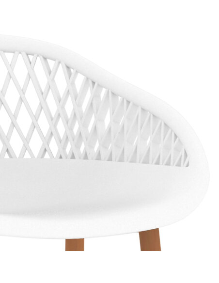 Ensemble Table mange debout Scandinave avec 6 tabourets - Blanc - Bois et métal 