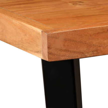 Ensemble Table mange debout Industriel avec 2 tabourets - Marron et noir - Cuir naturel et acier