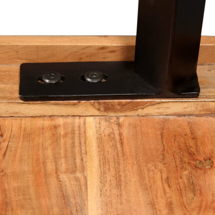 Ensemble Table mange debout Industriel avec 2 tabourets - Marron et noir - Cuir naturel et acier
