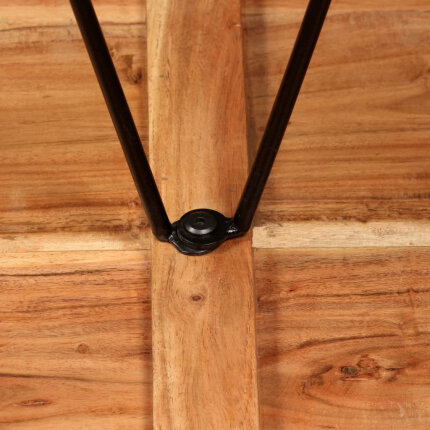 Ensemble Table mange debout Industriel avec 2 tabourets - Marron et noir - Cuir naturel et acier