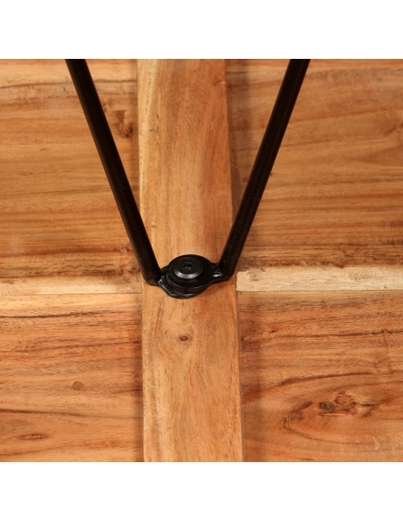 Ensemble Table mange debout Industriel avec 2 tabourets - Marron et noir - Cuir naturel et acier 