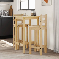 Ensemble Table mange debout Campagne avec 2 tabourets Bois massif de pin  2