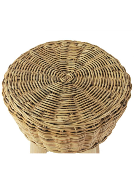 Tabourets de bar Campagne / Chic / Bohème en lot de 2 en rotin naturel Brun  {attributes}