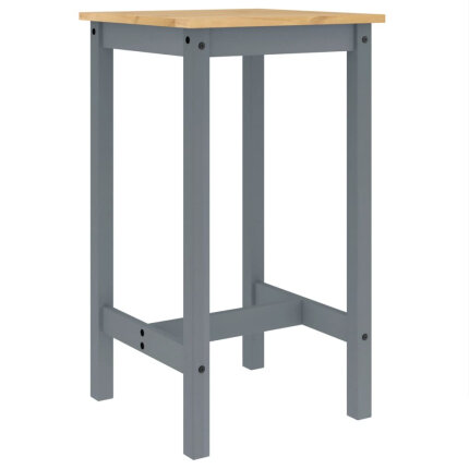 Ensemble Table mange debout Campagne avec 4 tabourets - Gris - Bois massif de pin